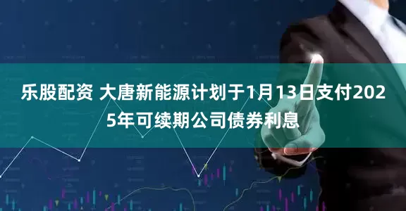 乐股配资 大唐新能源计划于1月13日支付2025年可续期公司债券利息